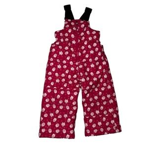 Gustin Kids' Snow pants Overalls in Red with Owl Print